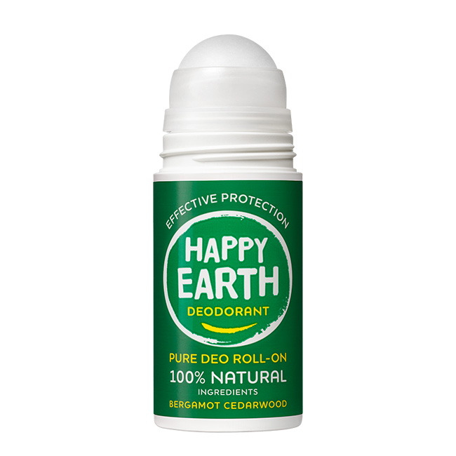 Happy Earth 100% Natural Deo Roll-on Bergamot Cedarwood (75 ml)