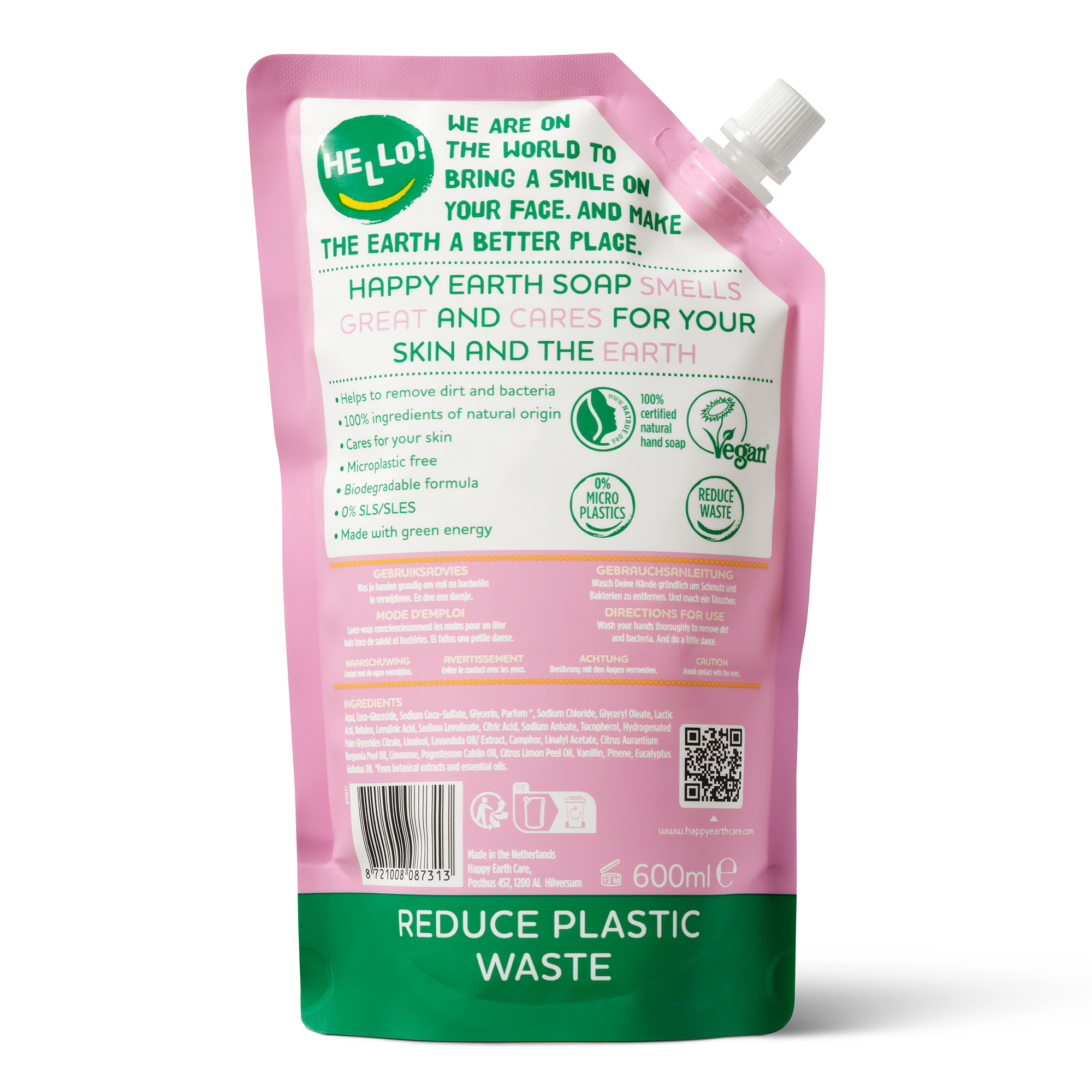 Happy Earth Pure Hand Soap Refill Lavender Ylang (600 ml)