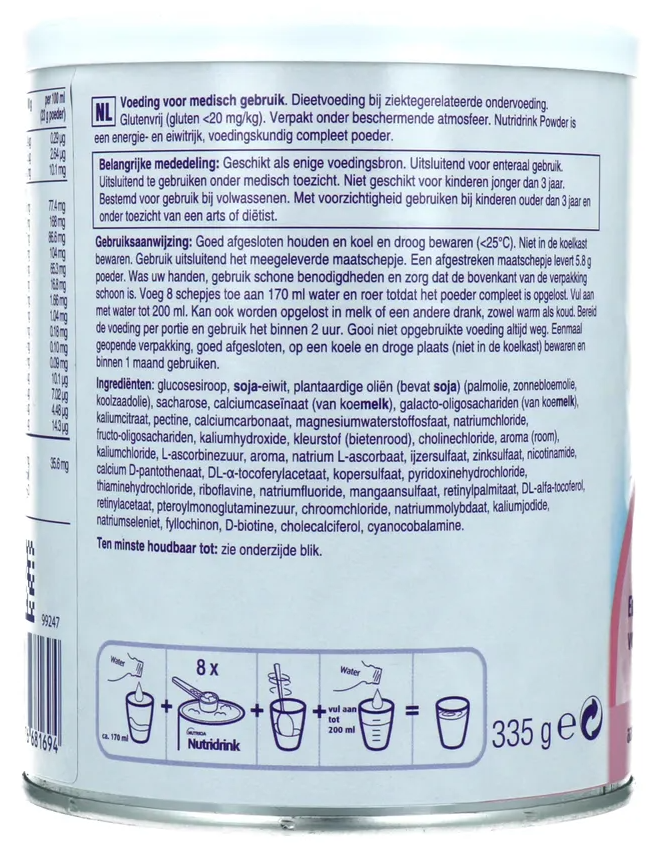 Nutridrink Poeder Shake Aardbei (335 gr) - image 2