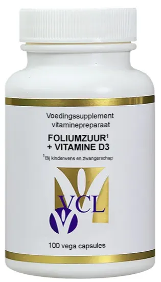 Vital Cell Life Foliumzuur Plus Vitamine D3 Capsules (100 vegetarische capsules)