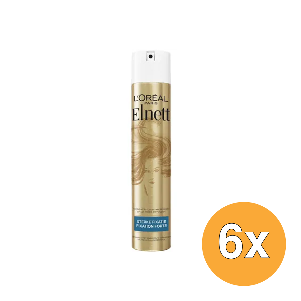6x L'Oréal Paris Elnett Satin Sterk Blauw (400 ml)