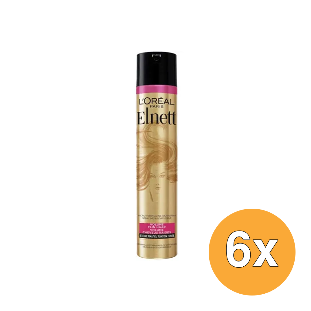 6x L'Oréal Paris Elnett Satin Volume Extra Sterk (200 ml)