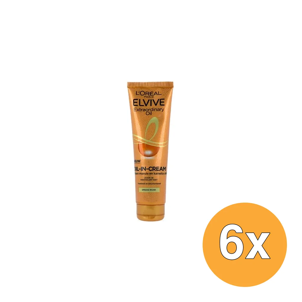 6x L'Oréal Paris Elvive Leave In Cream Extraordinary Oil (150 ml)