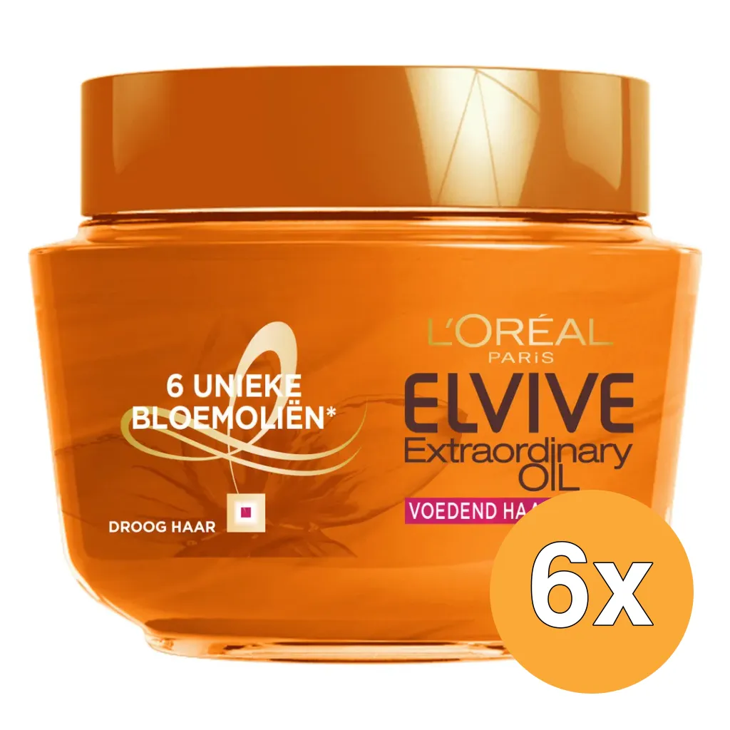 6x L'Oréal Paris Elvive Masker Extraordinary Oil Dry Hair (300 ml)