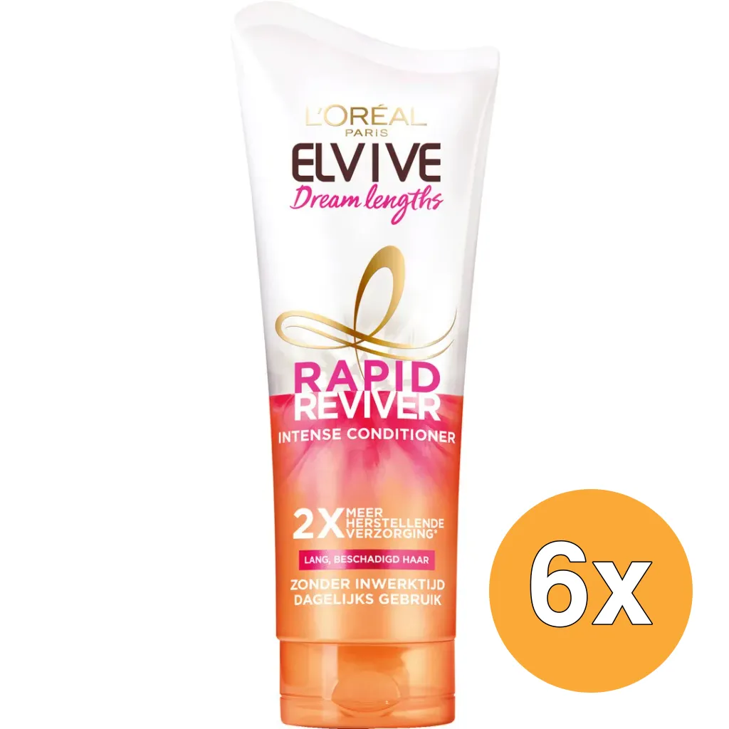 6x L'Oréal Paris Elvive Conditioner Rapid Reviver Dream Lengths (180 ml)