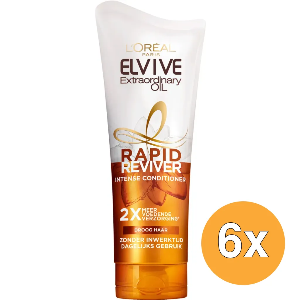 6x L'Oréal Paris Elvive Conditioner Rapid Reviver Extraordinary Oil (180 ml)