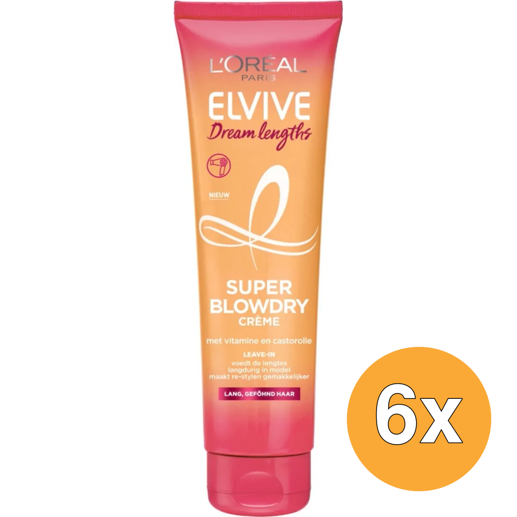 6x L'Oréal Paris Elvive Dream Lengths Blowdry Cream (150 ml)