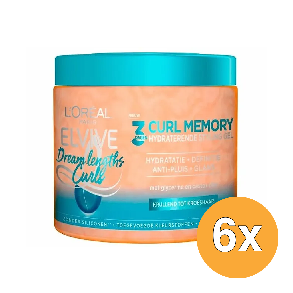 6x L'Oréal Paris Elvive Dream Length Hydraterende Styling Gel (400 ml)
