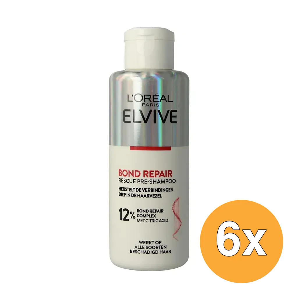 6x L'Oréal Paris Elvive Pre Shampoo Bond Repair 12% (200 ml)