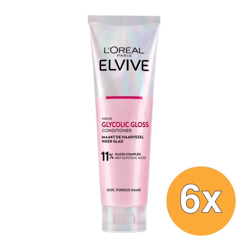 6x L'Oréal Paris Elvive Conditioner Glycolic Gloss (150 ml)