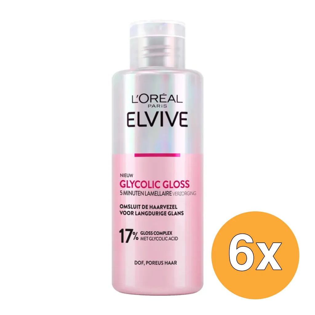 6x L'Oréal Paris Elvive 5 Minuten Lamellare Glycolic Gloss (200 ml)