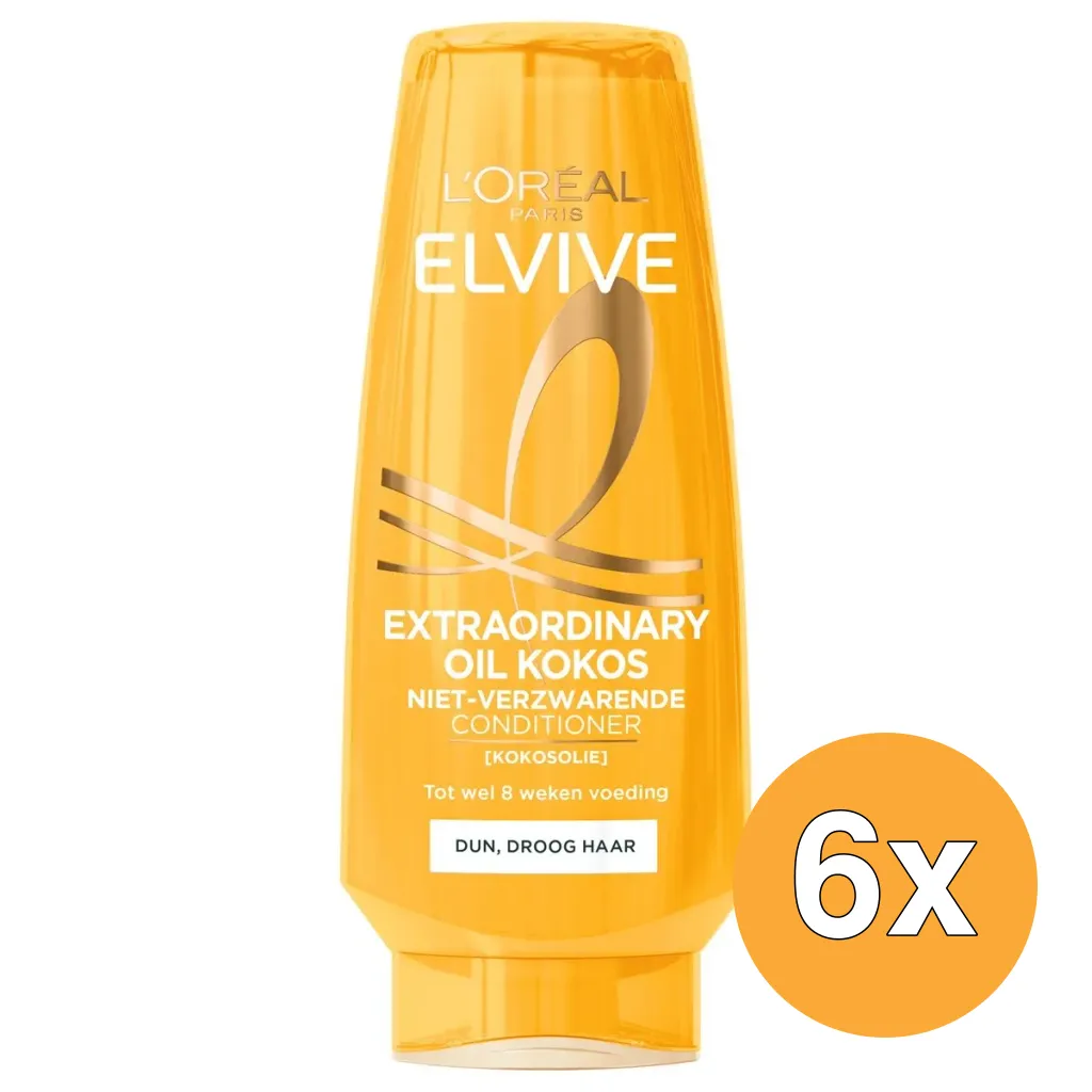 6x L'Oréal Paris Elvive Cremespoeling Extraordinary Oil Kokosolie (200 ml)