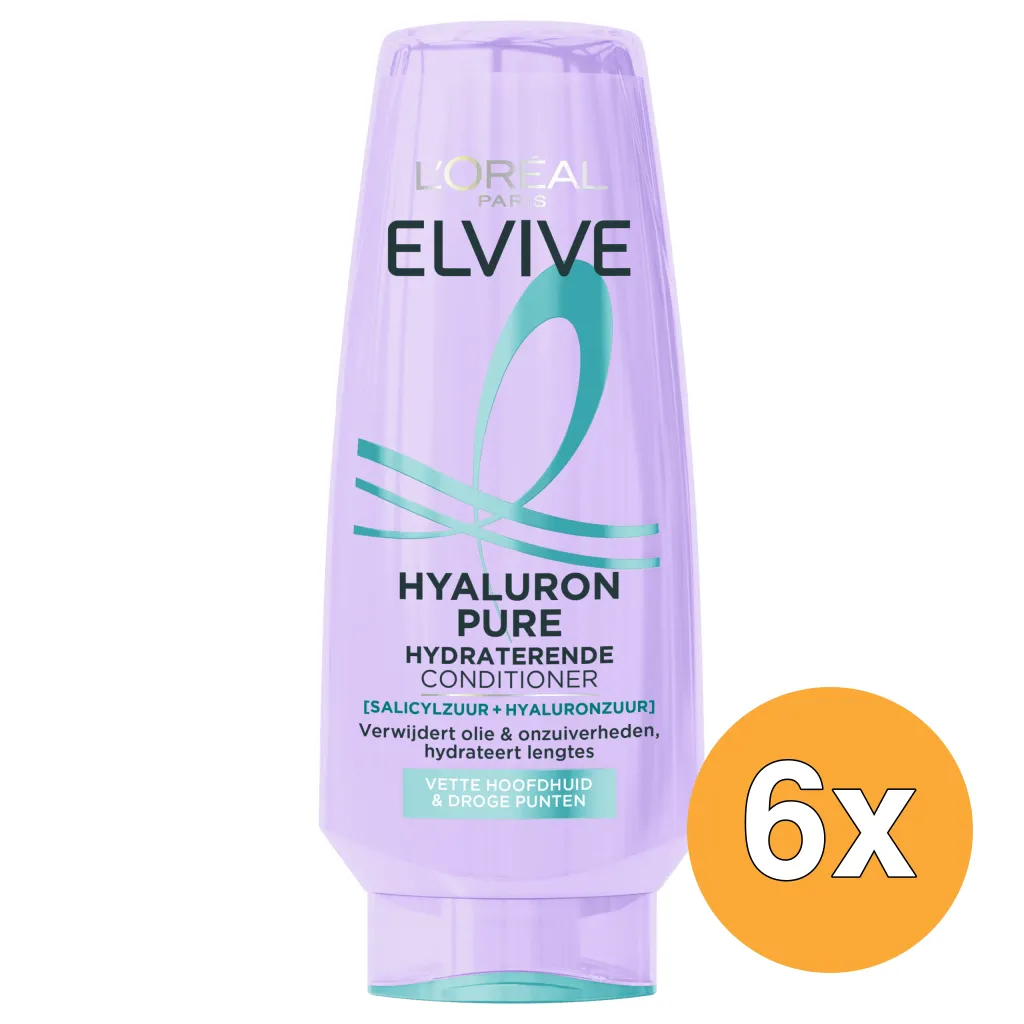 6x L'Oréal Paris Elvive Conditioner Hydra Hyaluronic Pure (200 ml)
