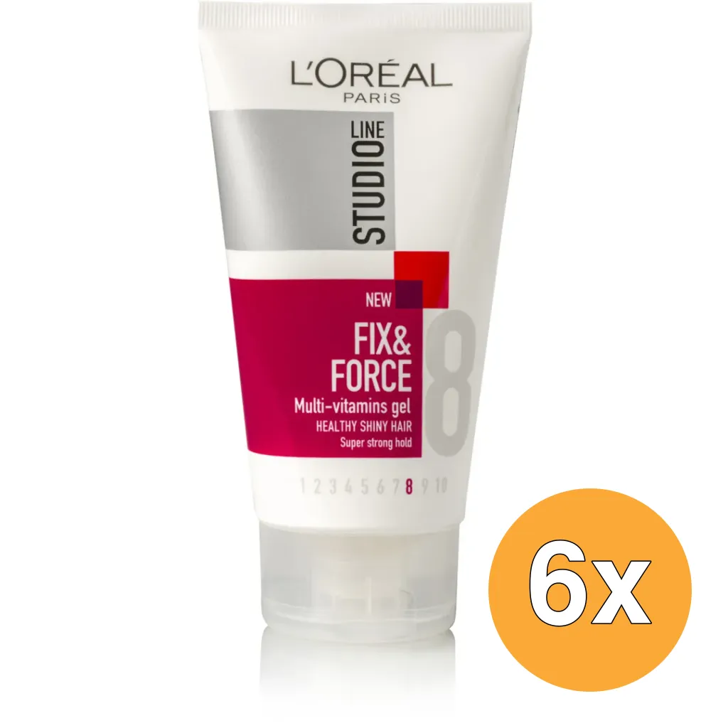 6x L'Oréal Paris Studio Line Gel Fix&Force Vitamine Super Strong (150 ml)