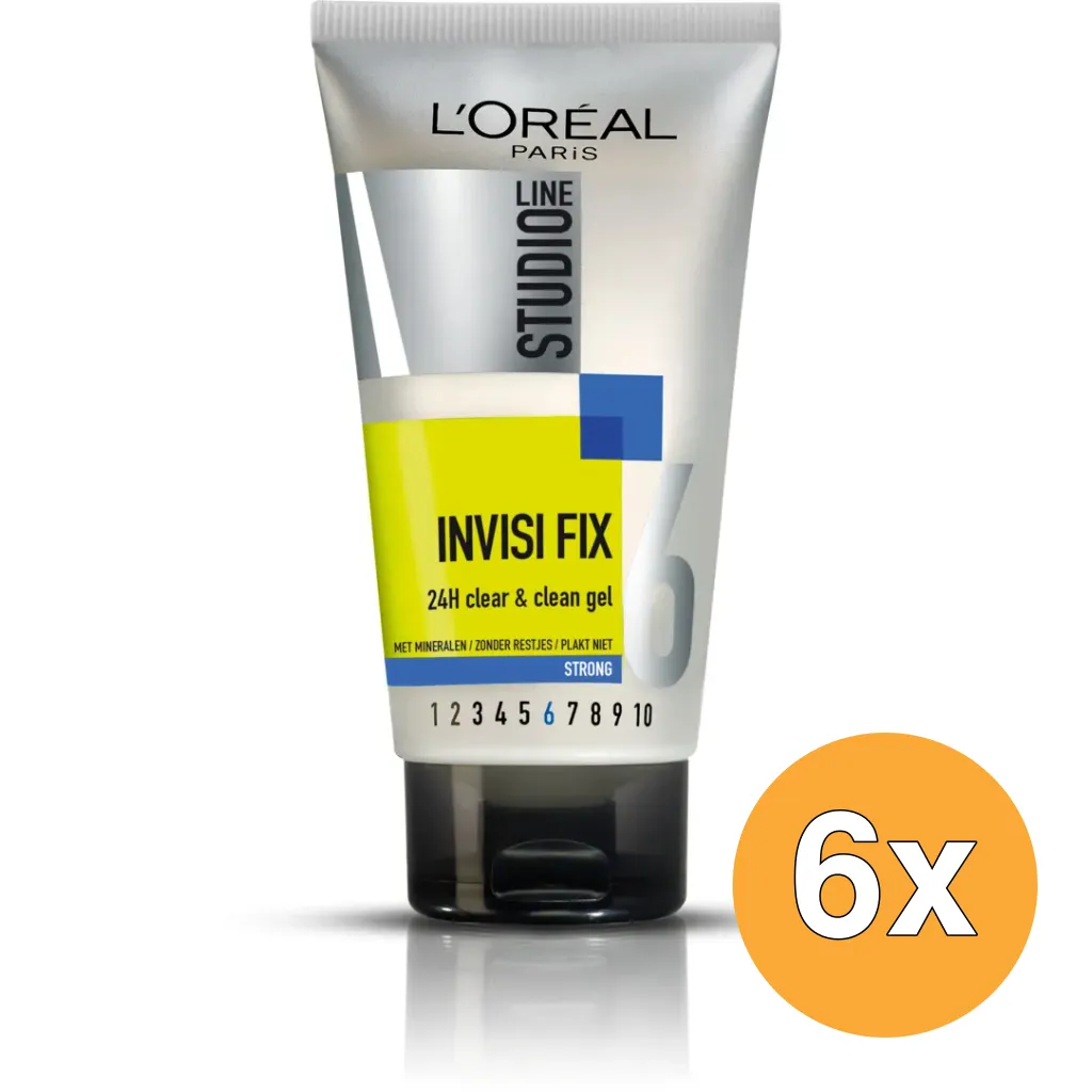 6x L'Oréal Paris Studio Line Gel Clean&Clear 24H Strong (150 ml)