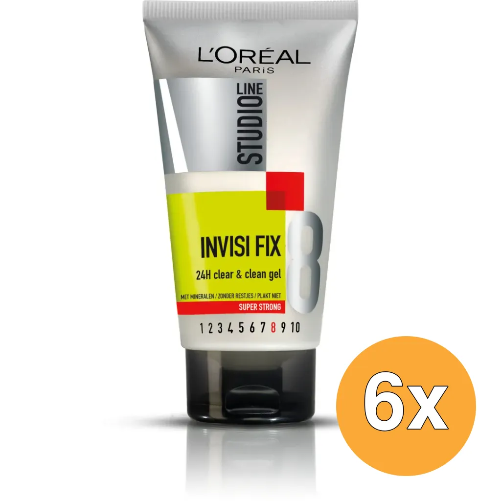 6x L'Oréal Paris Studio Line Gel Clean&Clear 24H Super Strong (150 ml)