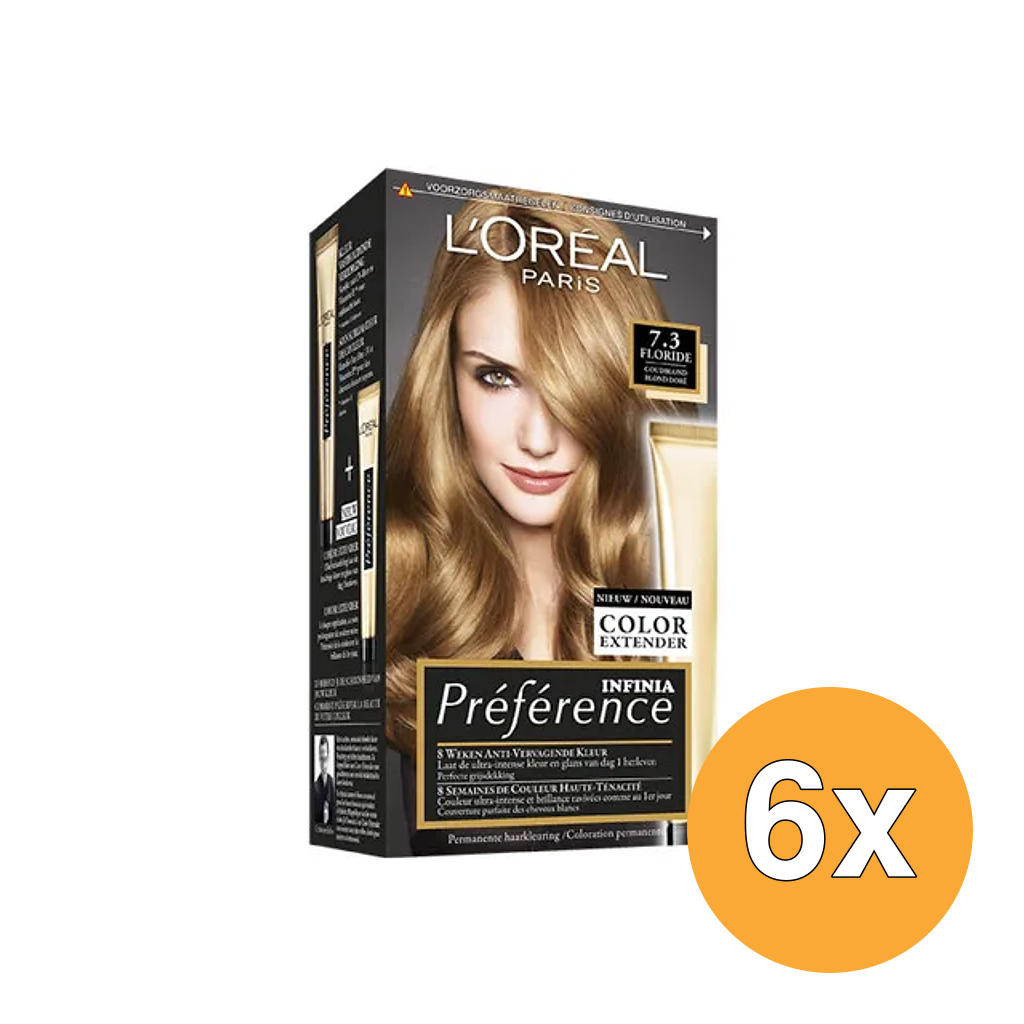 6x L'Oréal Paris Preference 7.3 Goudblond (1 set)