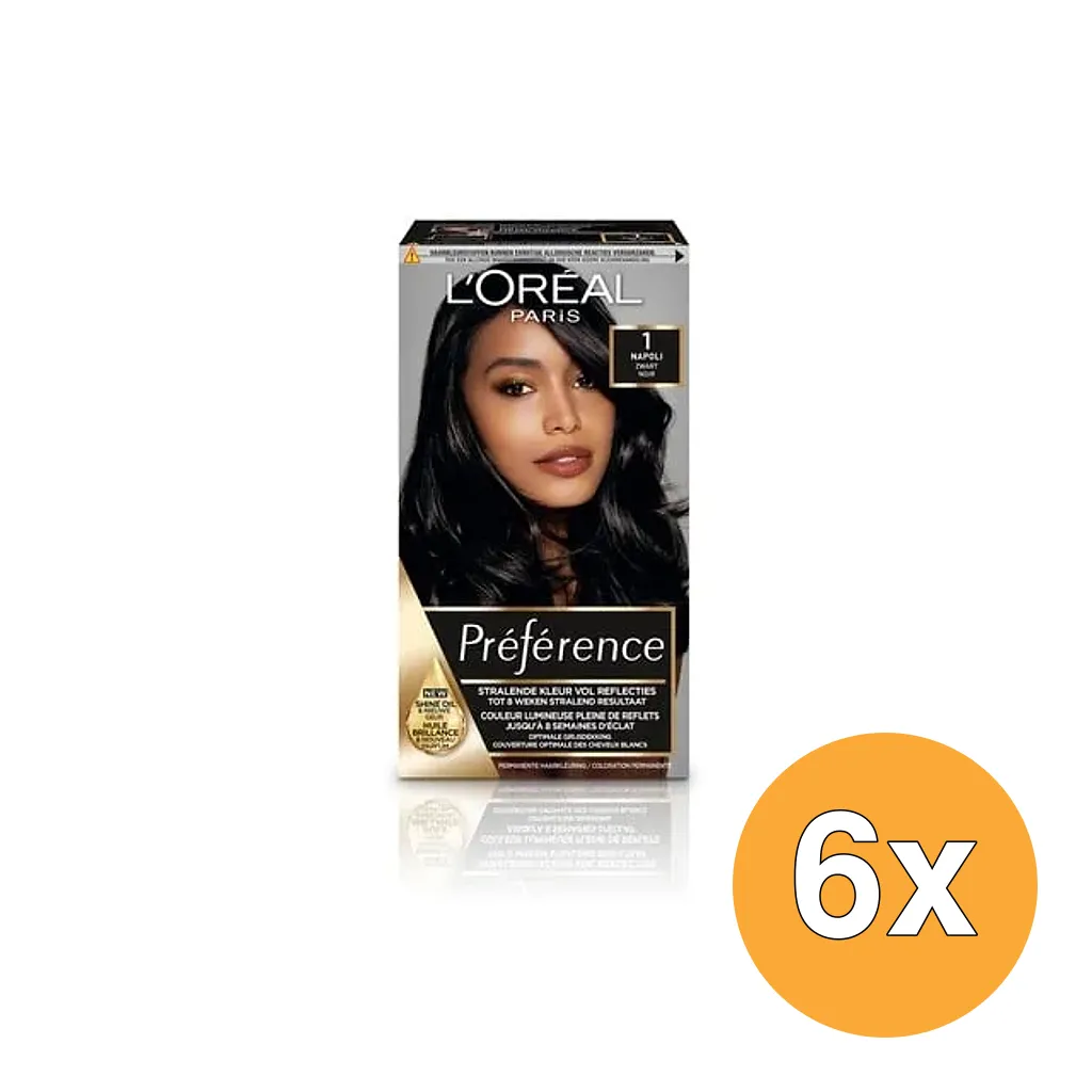 6x L'Oréal Paris Preference 1 Napoli Zwart (1 stuk)