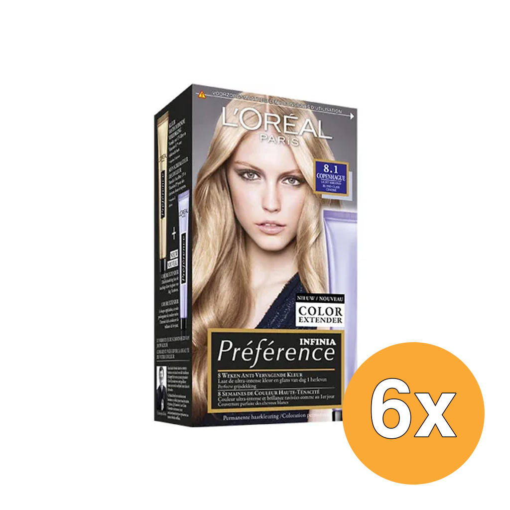 6x L'Oréal Paris Preference 8.1 Copenhague (1 set)