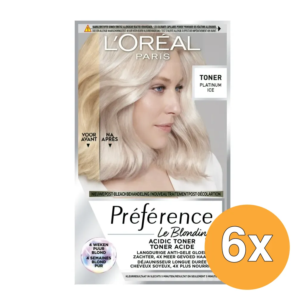 6x L'Oréal Paris Preference Le Blonding 01 Platinum Ice (1 stuk)