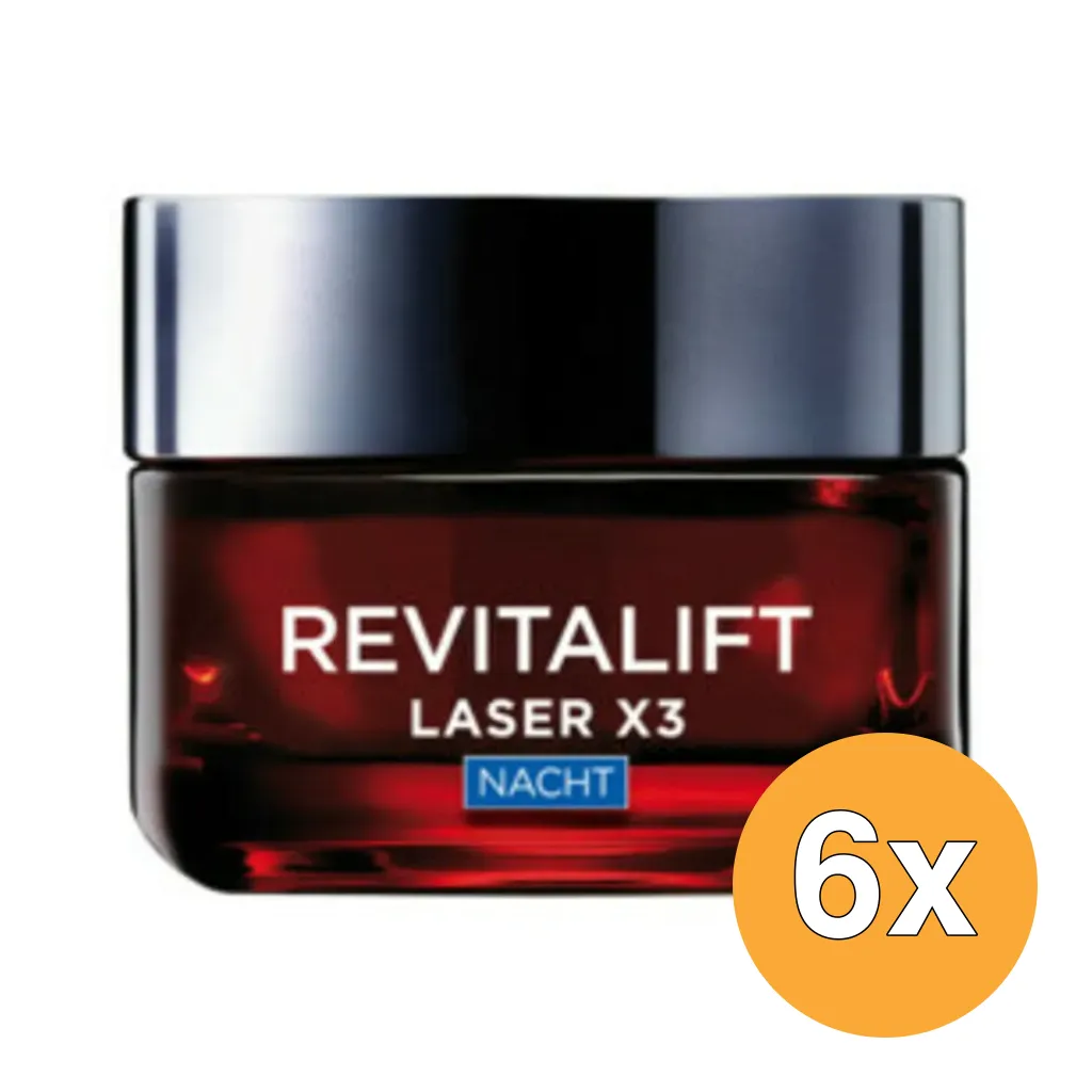 6x L'Oréal Paris Revitalift Laser X3 Anti-Rimpel Nachtcreme (50 ml)