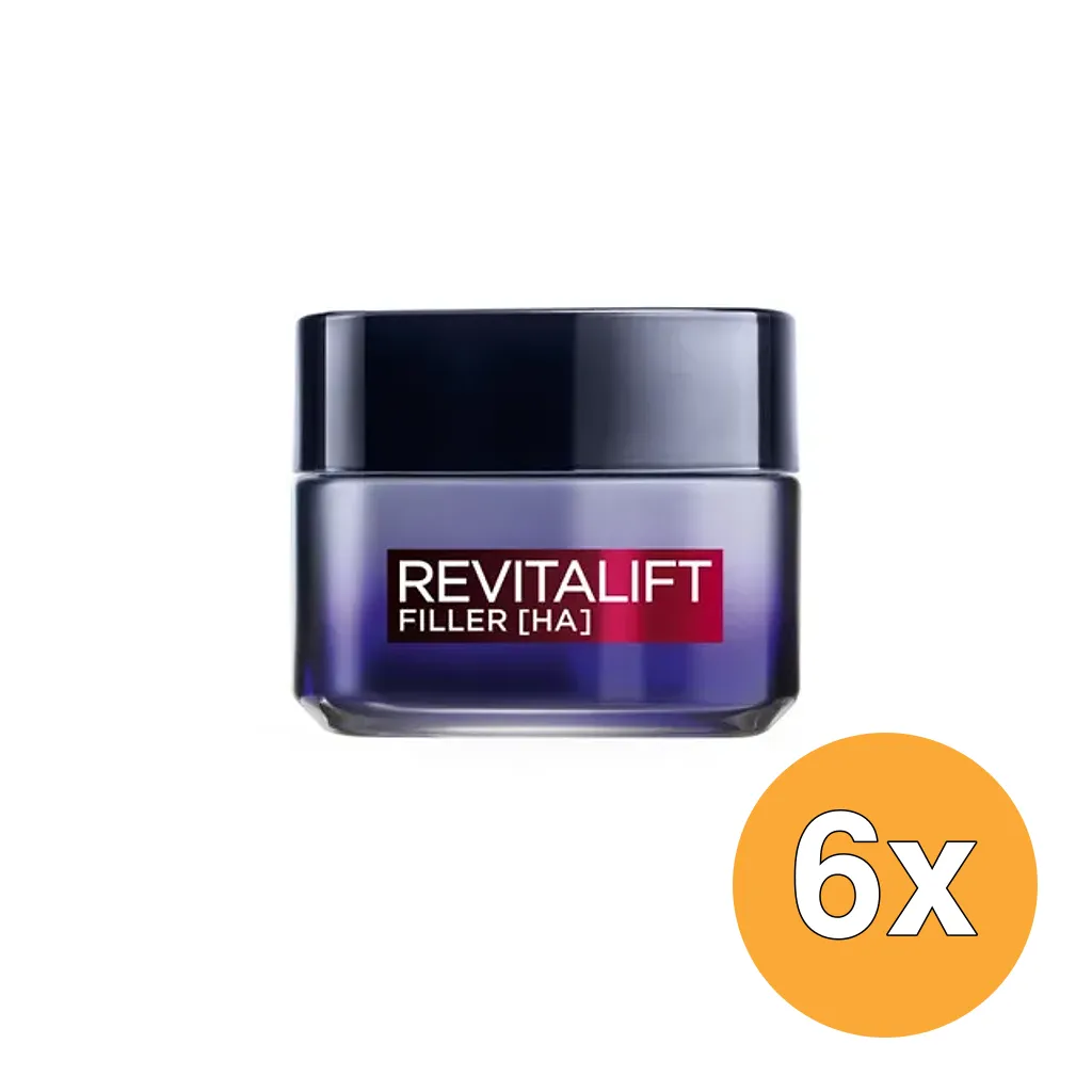 6x L'Oréal Paris Revitalift Filler Nachtcreme (50 ml)