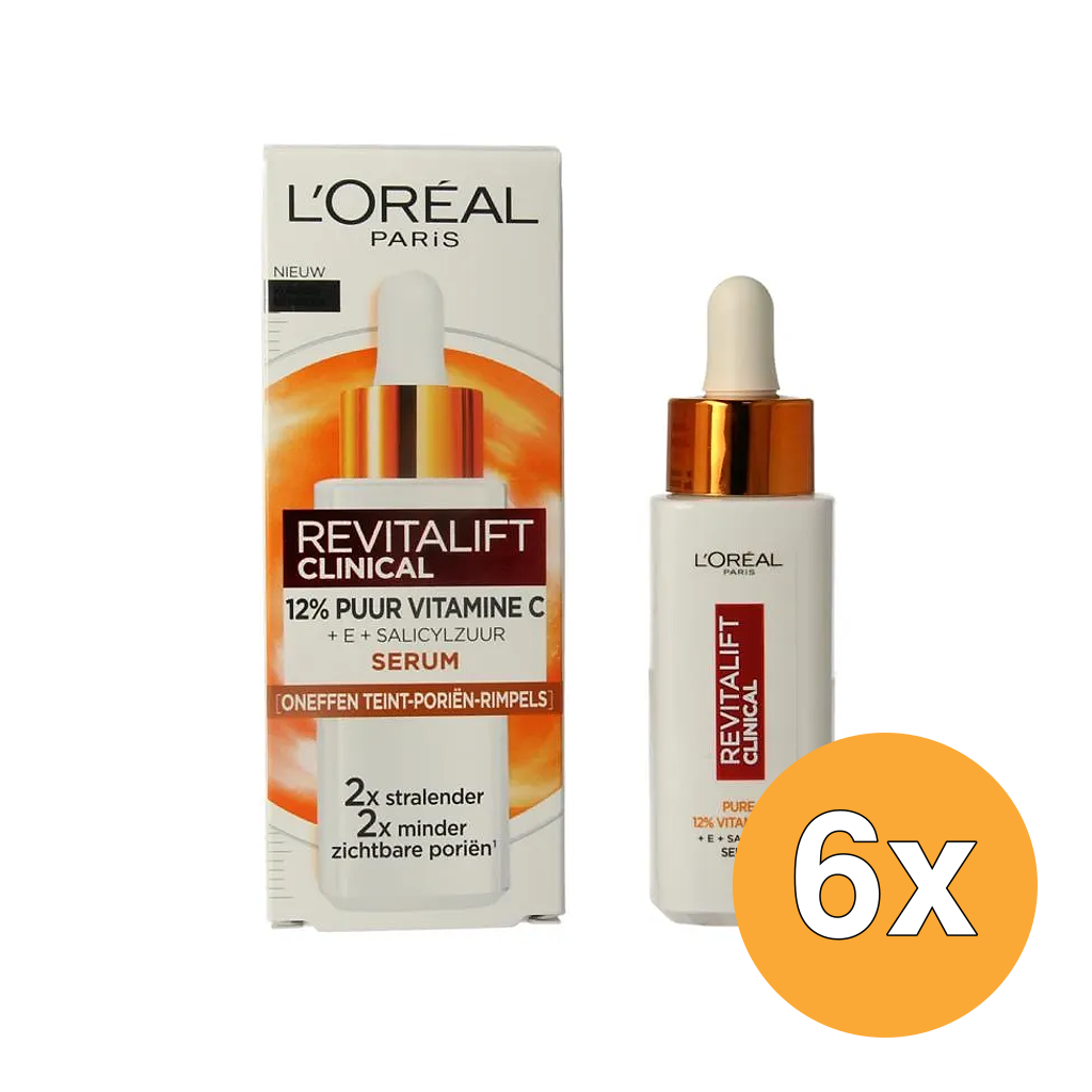 6x L'Oréal Paris Revitalift Serum Clinical Vitamine C12% (30 ml)