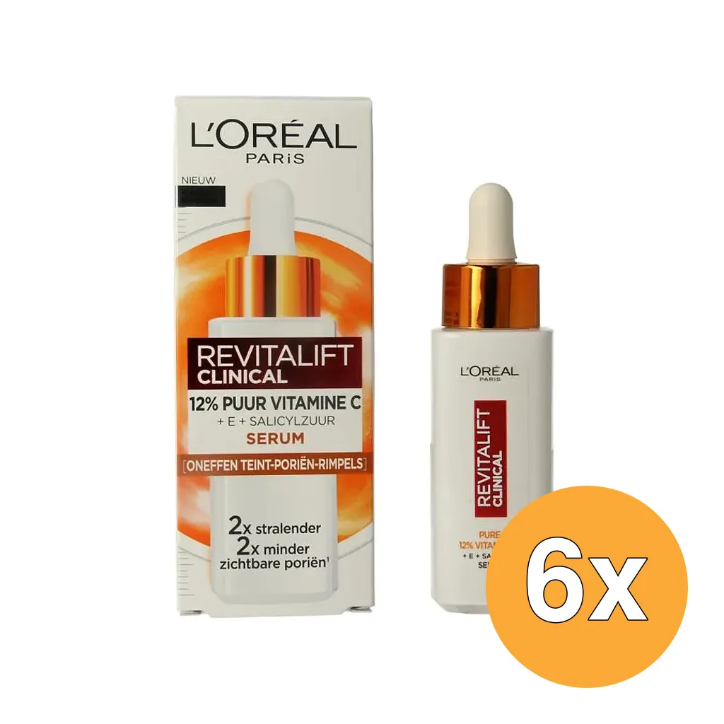6x L'Oréal Paris Revitalift Serum Clinical Vitamine C12% (30 ml)