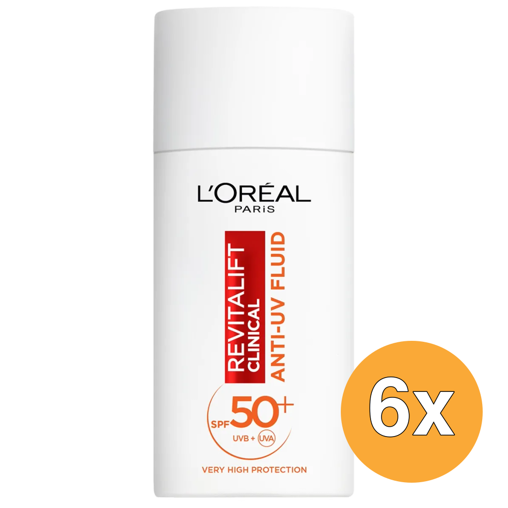 6x L'Oréal Paris Revitalift Fluid Anti UV Met Vitamine C (50 ml)