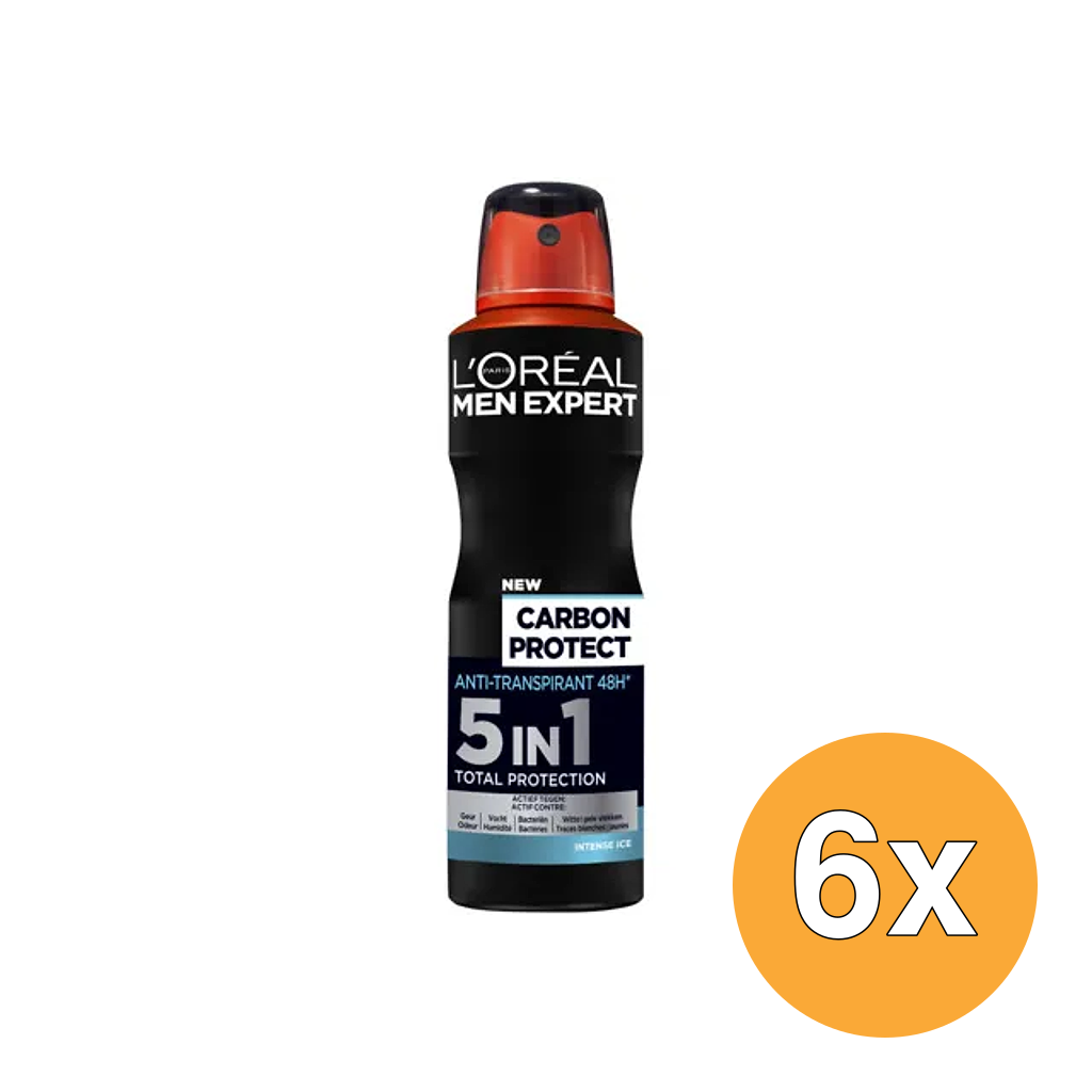 6x L'Oréal Paris Men Expert Deospray Carbon Intence Ice (150 ml)