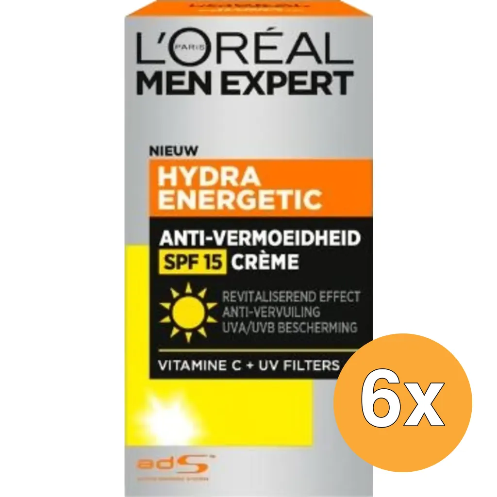 6x L'Oréal Paris Men Expert Hydra Energetic Hydraterende Dagceme (50 ml)