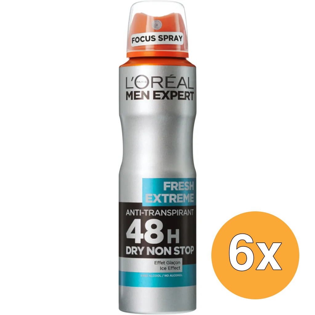 6x L'Oréal Paris Men Expert Deospray Fresh Extreme (150 ml)