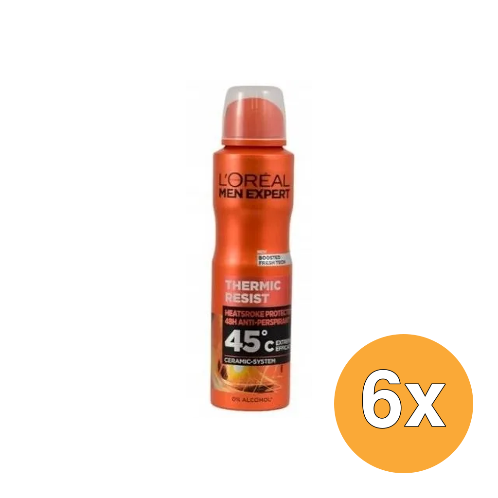 6x L'Oréal Paris Men Expert Deospray Thermic Resist (150 ml)