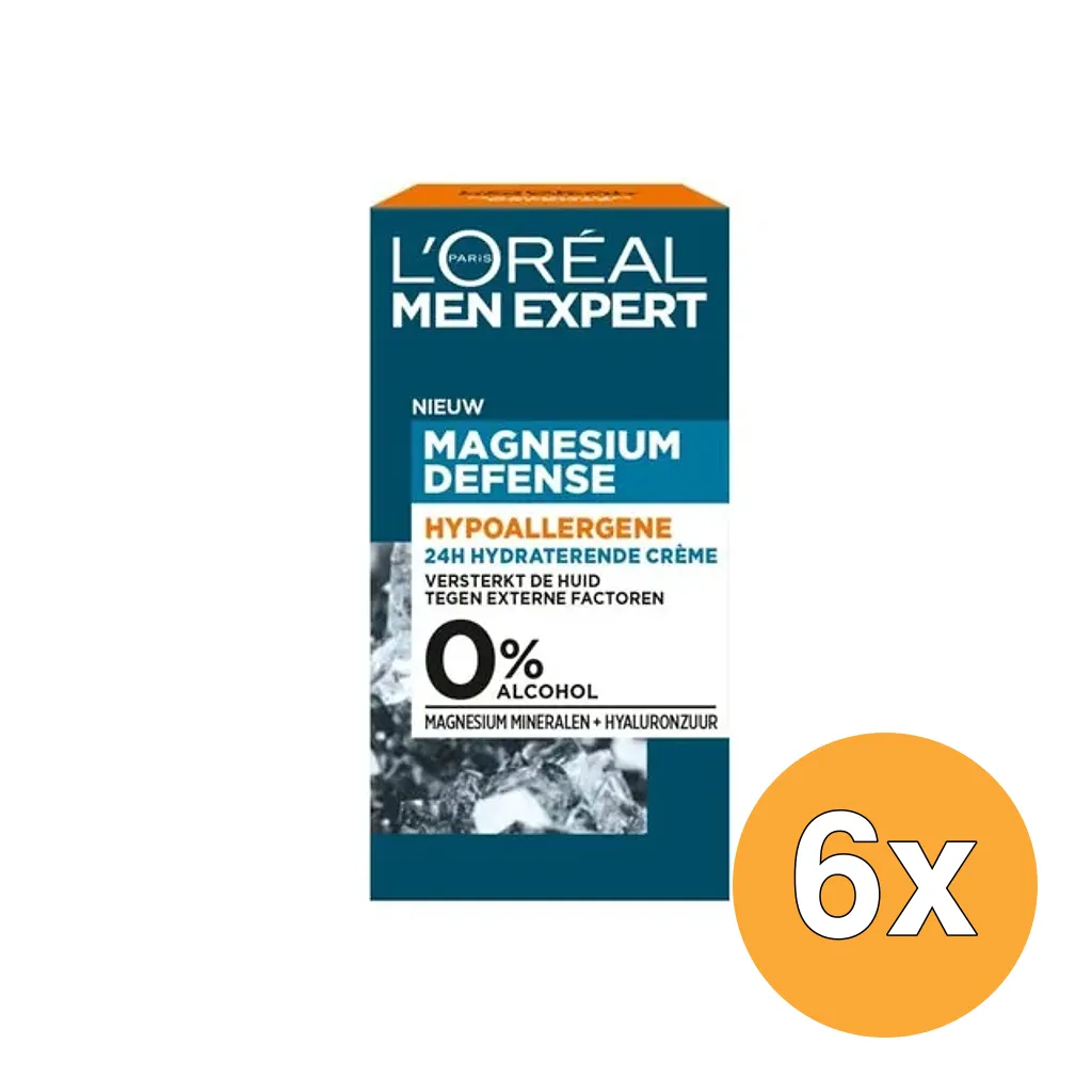6x L'Oréal Paris Men Expert Magnesium Care Gezichtscreme (50 ml)