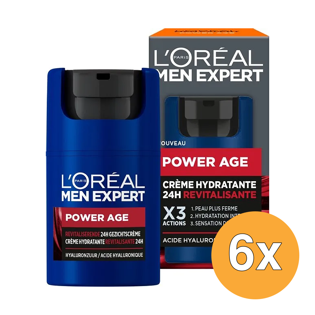 6x L'Oréal Paris Men Expert Gezichtscreme Extra Power Age Revitaliserend (50 ml)