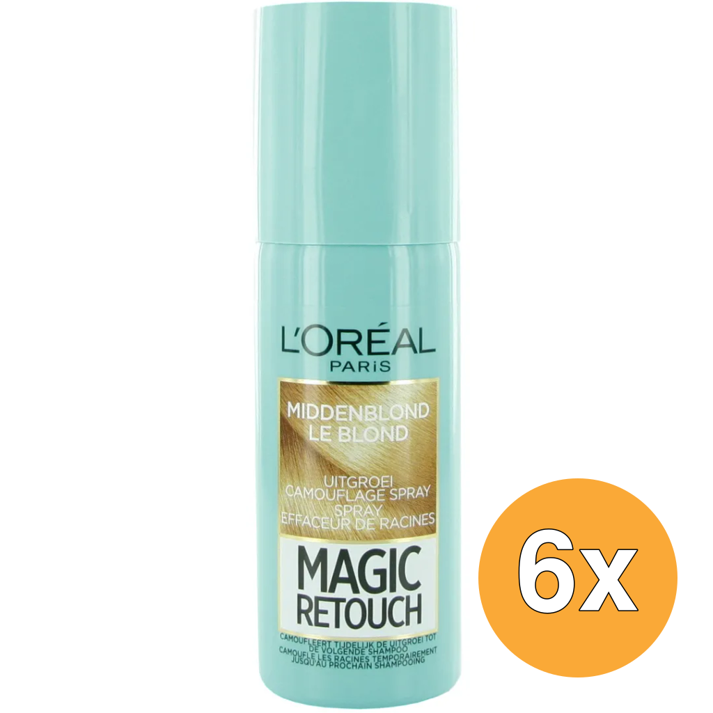 6x L'Oréal Paris Magic Retouch Nr. 5 Middenblond (75 ml)