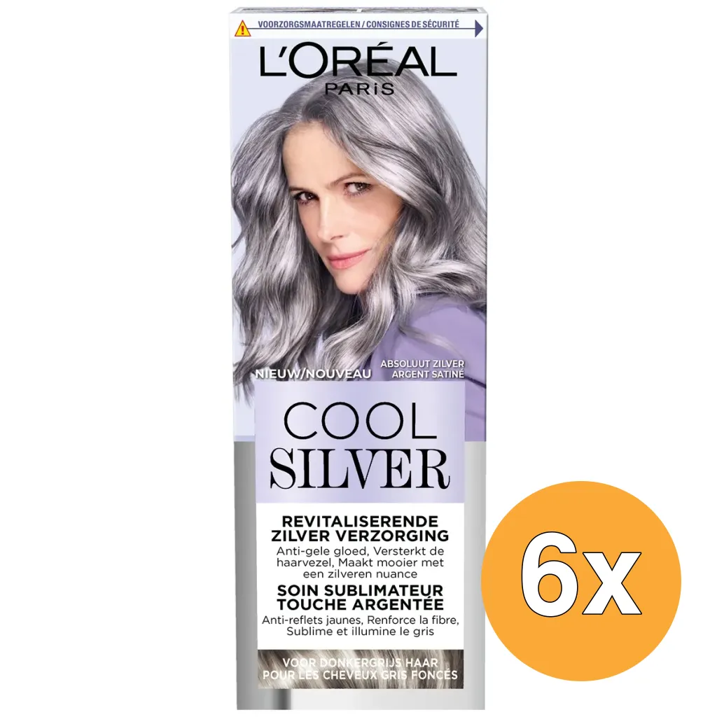 6x L'Oréal Paris Cool Silver Absoluut Silver Revitaliserende Zilver Verzorging (1 stuk)