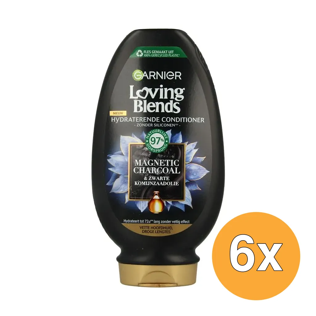 6x Garnier Loving Blends Conditioner Magnetic Charoal (250 ml)