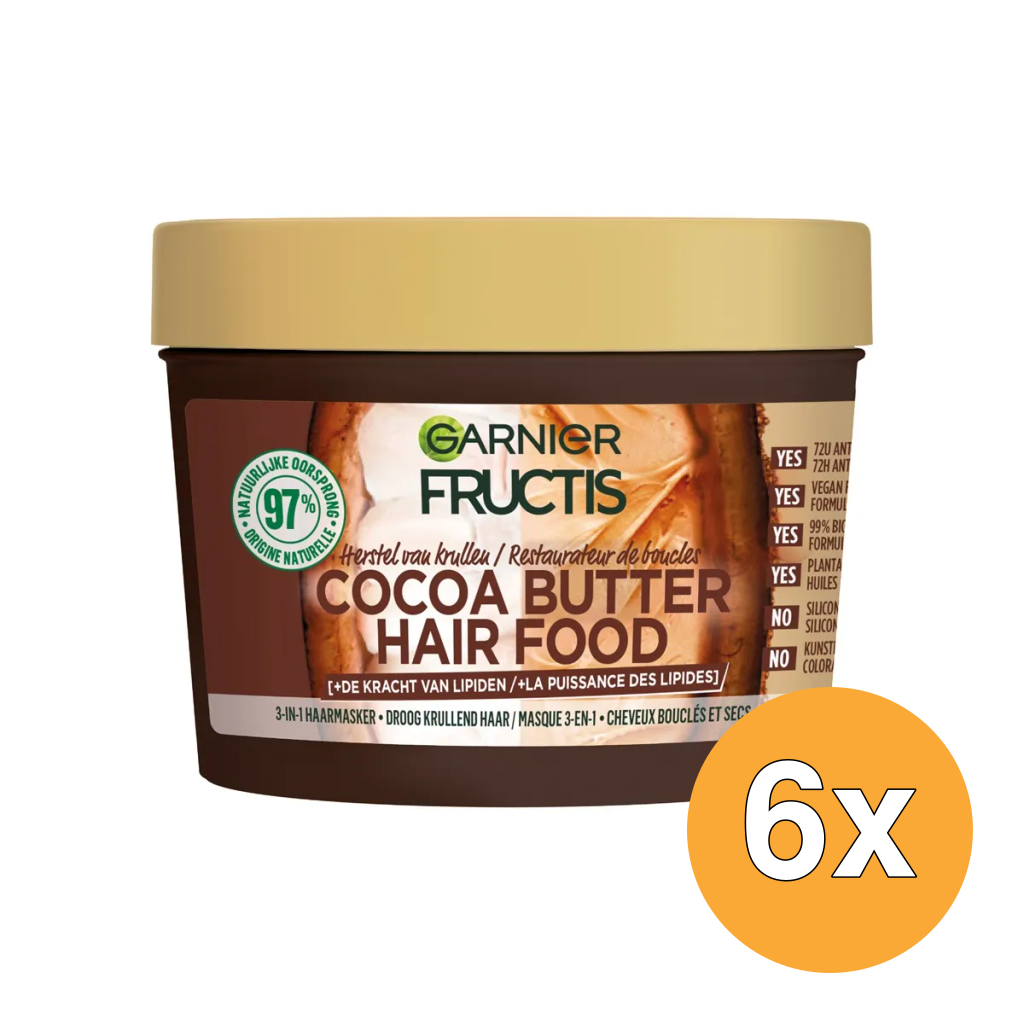 6x Garnier Fructis Hair Food Cocoa Butter (400 ml)