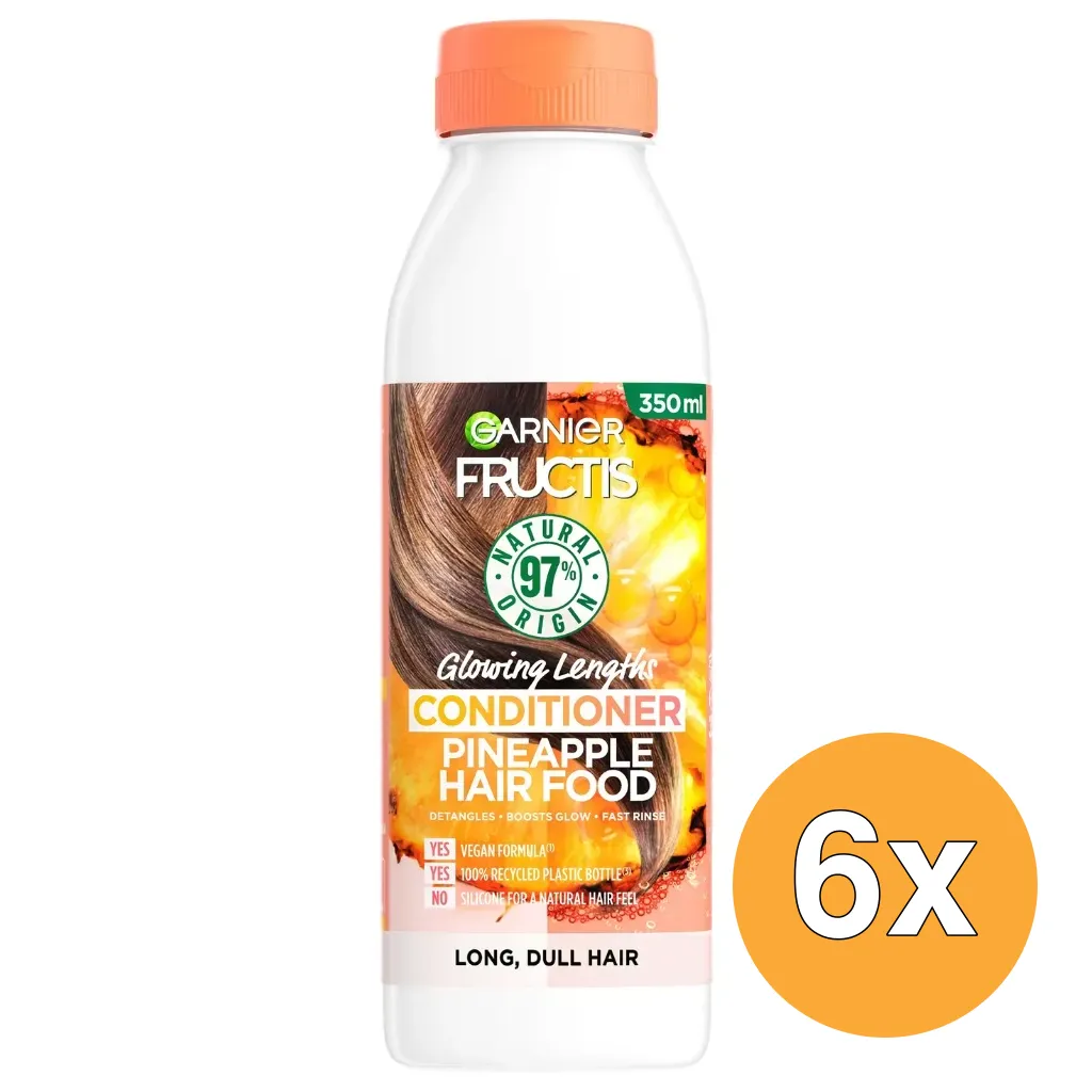 6x Garnier Fructis Hair Food Conditioner Pineapple (350 ml)