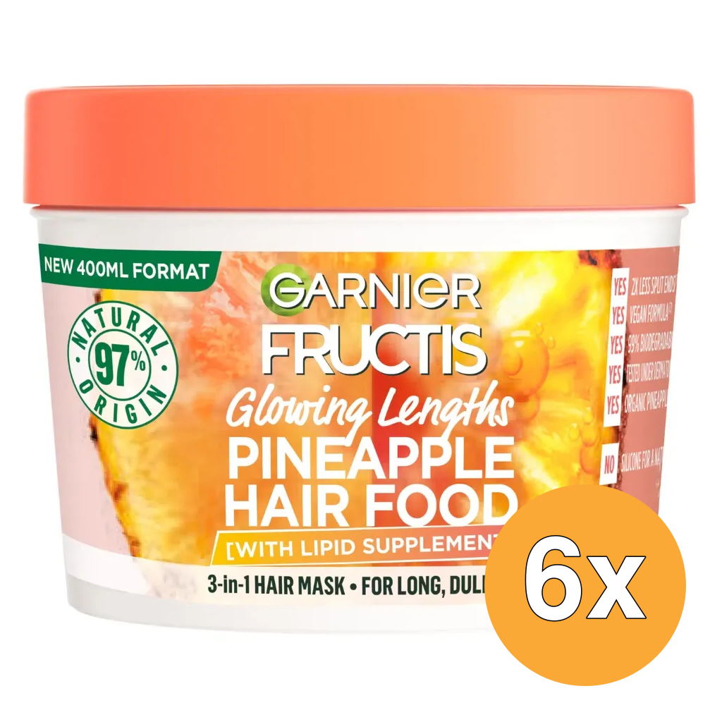 6x Garnier Fructis Hair Food Masker Pineapple (400 ml)