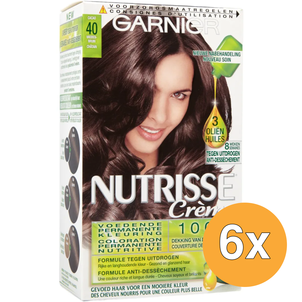 6x Garnier Nutrisse Creme 4/40 Cacao (1 set)