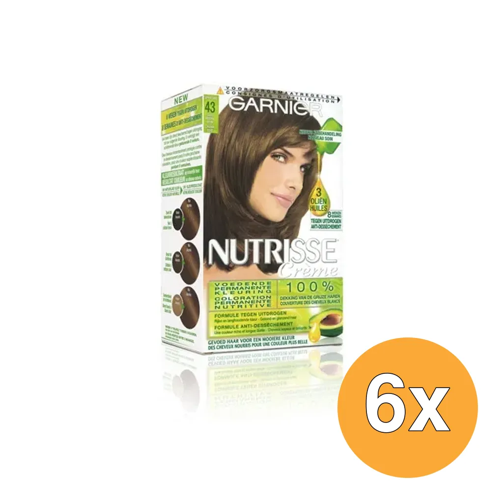 6x Garnier Nutrisse Creme 4,3/43 Capuccino (1 set)