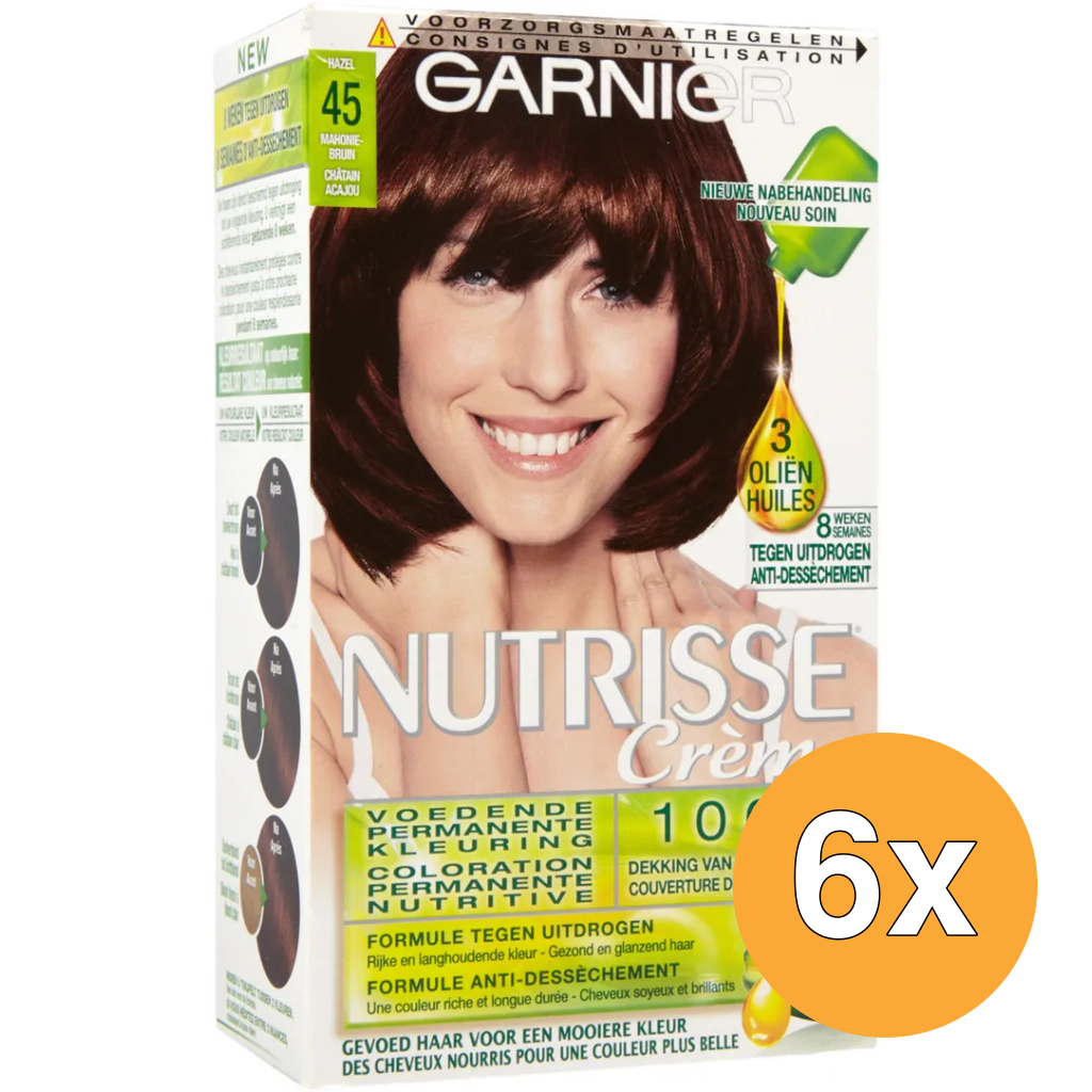 6x Garnier Nutrisse Creme 4,5/45 Chataigne (1 set)
