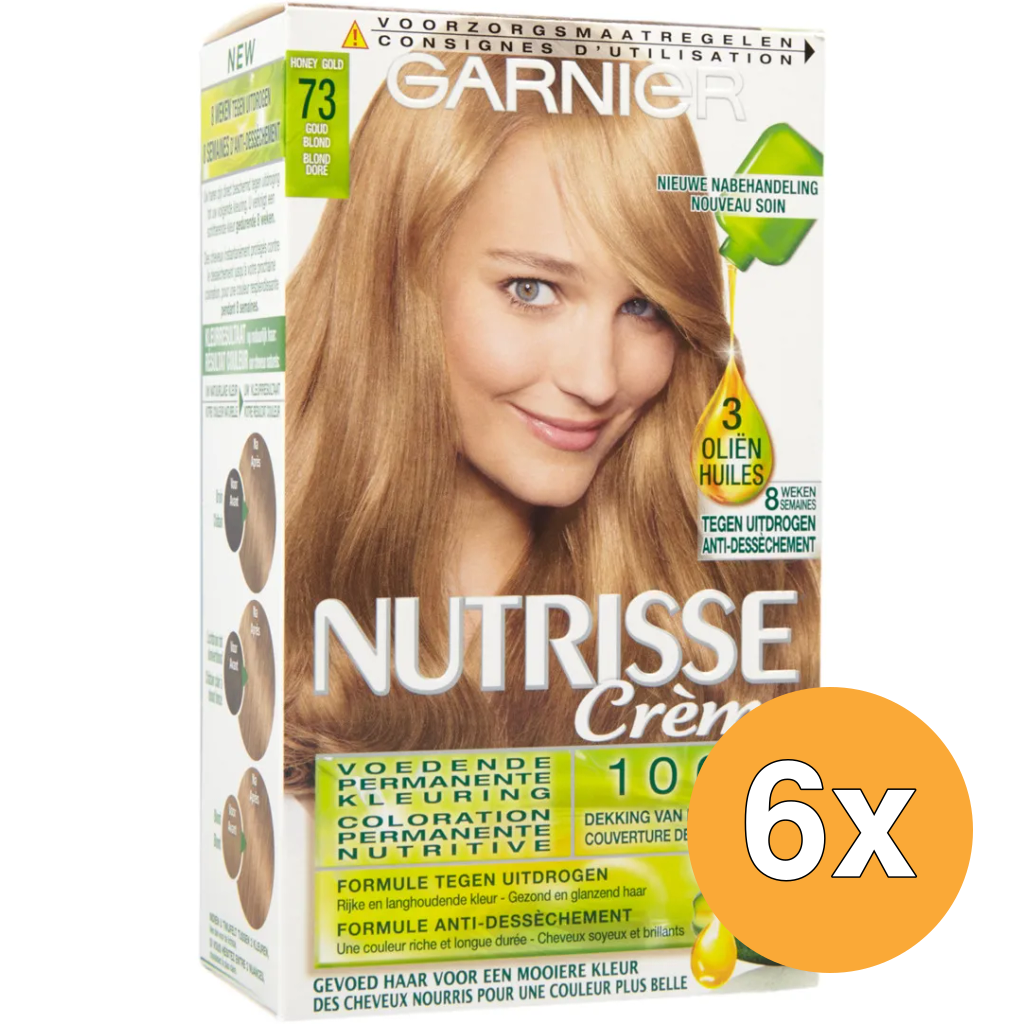 6x Garnier Nutrisse Creme 7,3/73 Miel Dore (1 set)