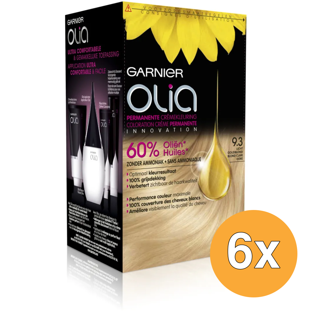 6x Garnier Olia 9.3 Gold.Light Blond (1 set)
