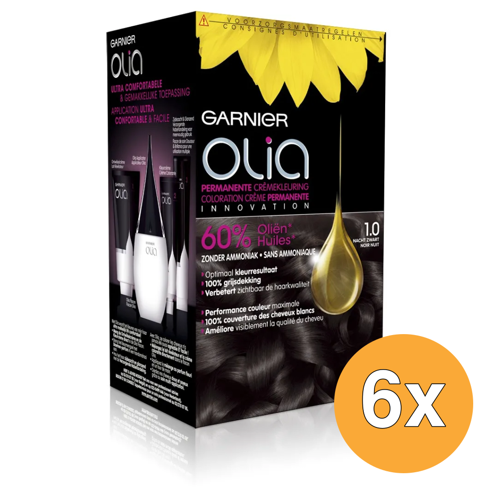 6x Garnier Olia 1.0 Night Black (1 set)