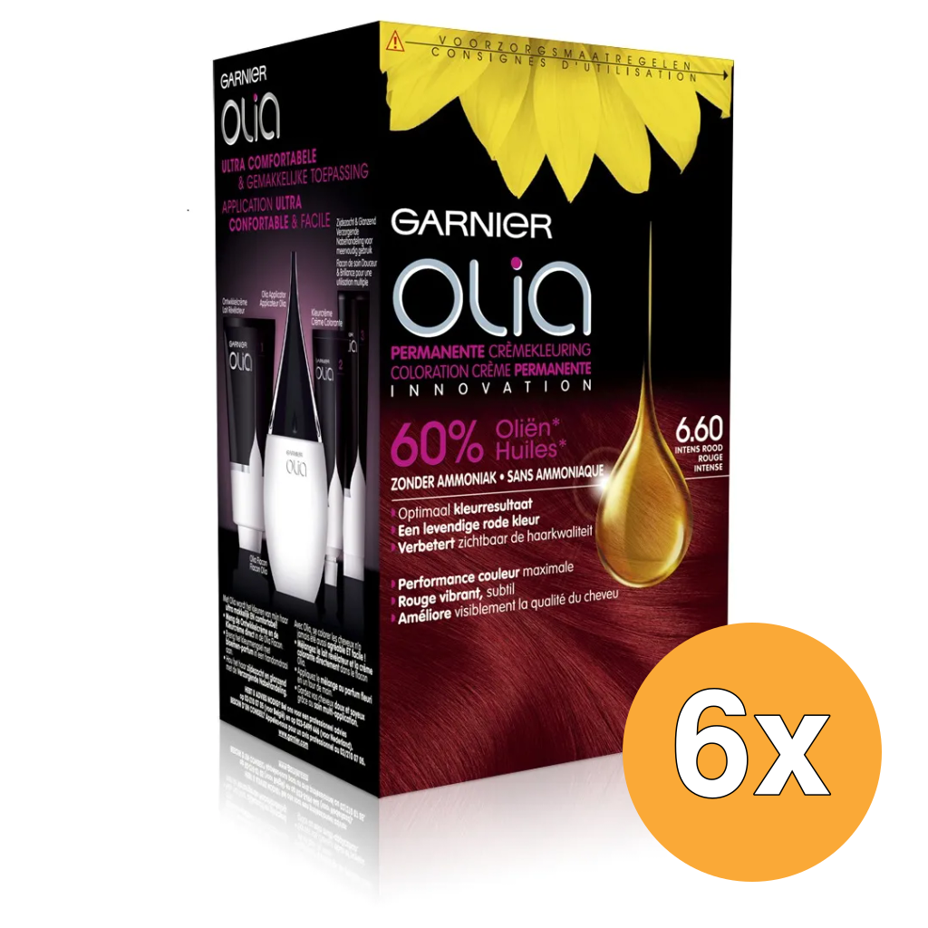 6x Garnier Olia 6.6 Intense Red (1 set)