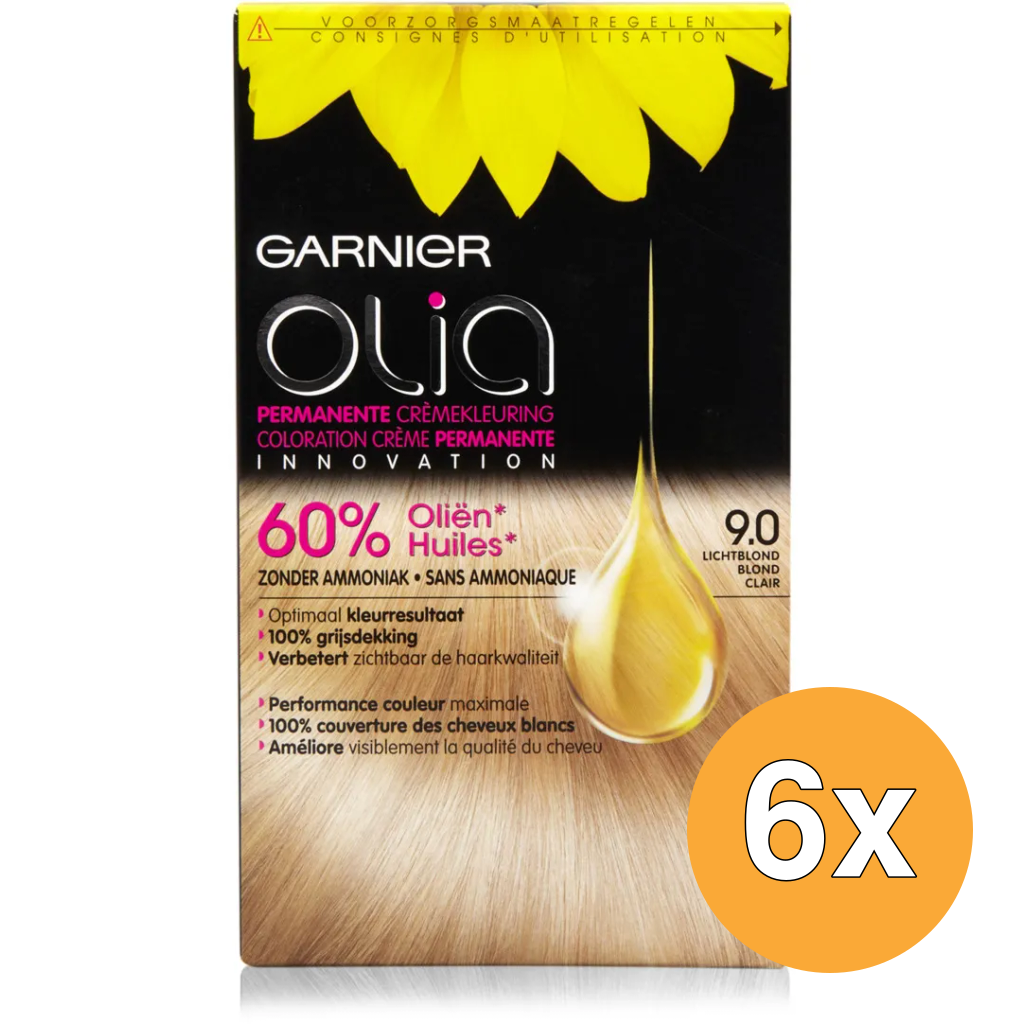 6x Garnier Olia 9.0 Light Blond (1 set)