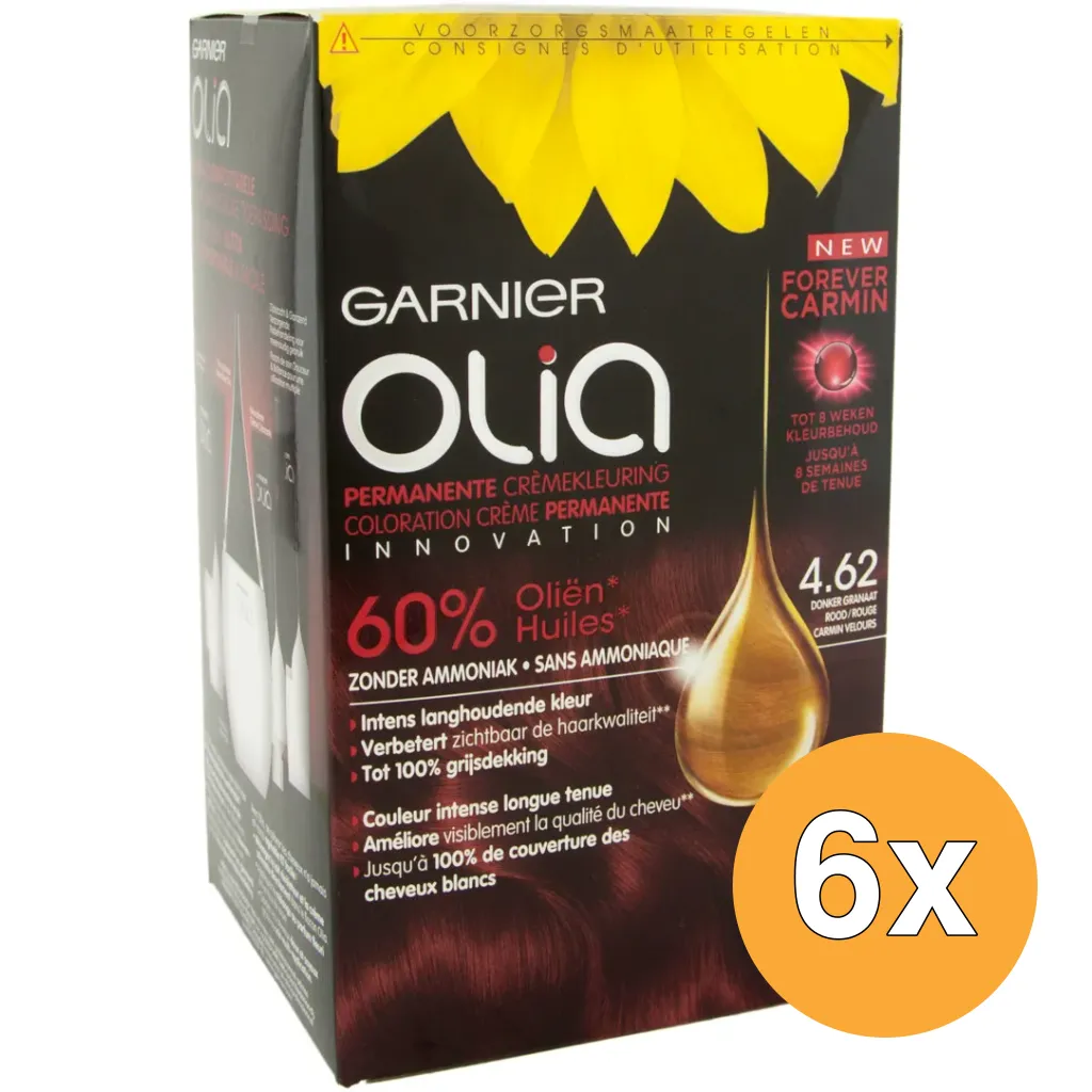 6x Garnier Olia 4.62 Donker Granaat Rood (1 set)